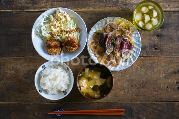 鰹のタタキ定食 鰹のタタキ,カツオ,タタキの写真素材