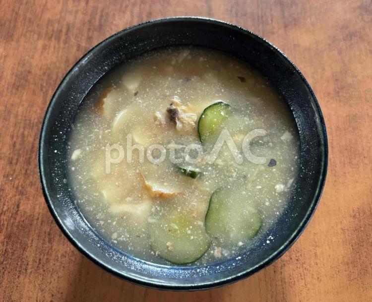 母の作った冷や汁 冷や汁,冷たい,汁物の写真素材