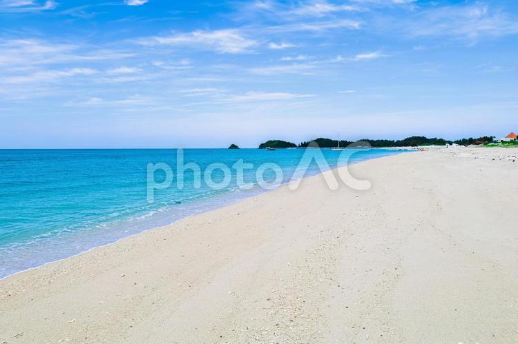 沖縄の美しい海 海,青空,白い砂浜の写真素材
