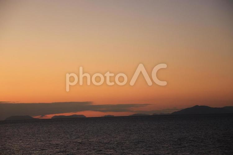 冬の夕景 夕景,冬の景色,夕焼けの写真素材