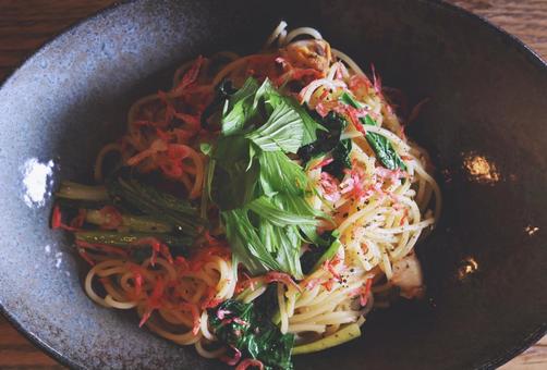 パスタ パスタ パスタ,桜エビ,ペペロンチーノの写真素材
