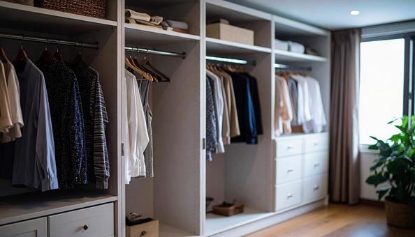 空の白いクローゼットの写真