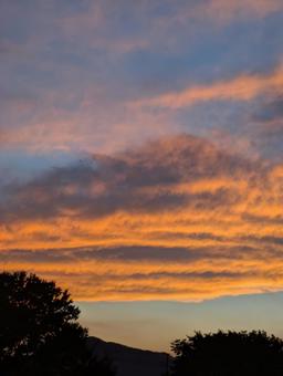 夕暮れ時の雲 夕暮れ時の雲の写真