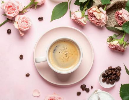 テーブルの上のコーヒー テーブルの上のコーヒーの写真