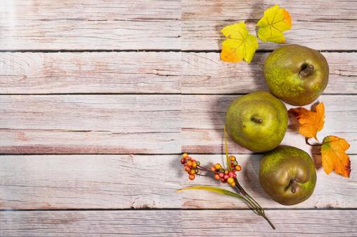 秋の味覚ディスプレイ　洋ナシ 果実,洋梨,ラ・フランスの写真素材