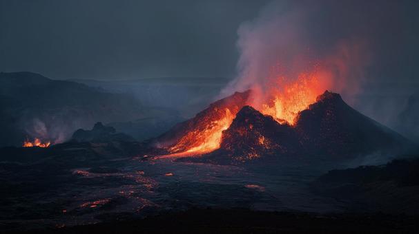火山、噴火のイメージ 火山、噴火のイメージの写真