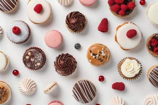 色鮮やかなカップケーキの写真