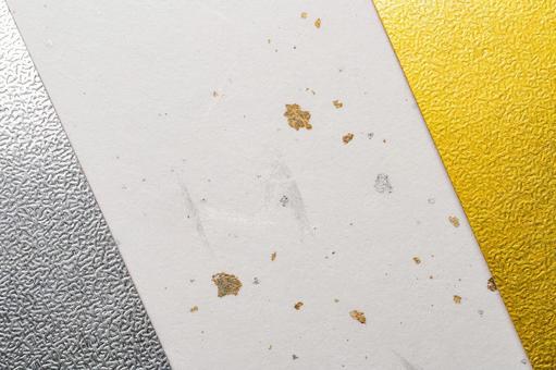 金銀の箔が輝く和紙テクスチャ 和紙,金箔,銀箔の写真素材