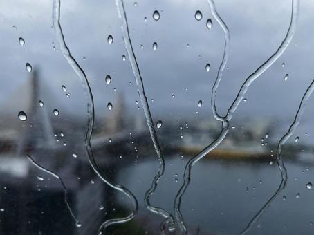 Photo, rain, glass window, drop, 
