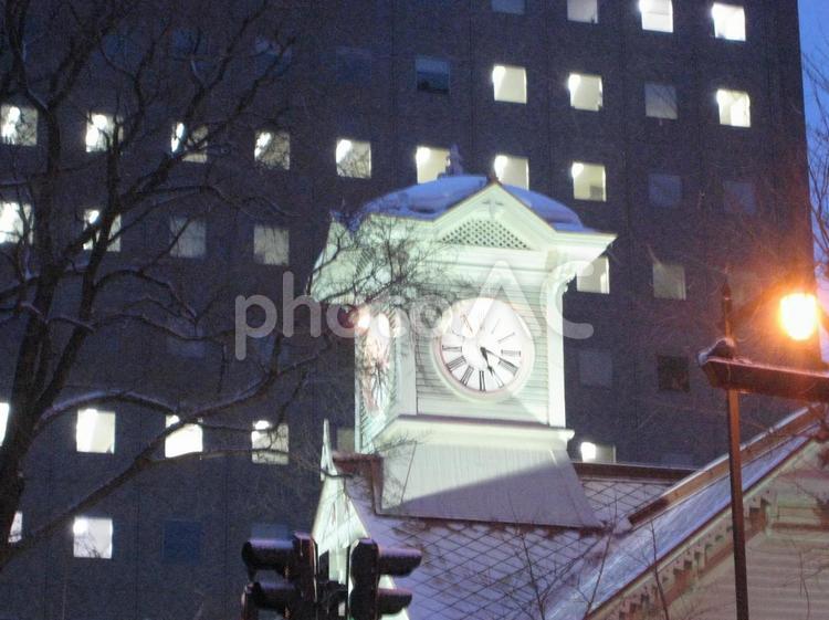 札幌時計台　冬 時計台,札幌,北海道の写真素材