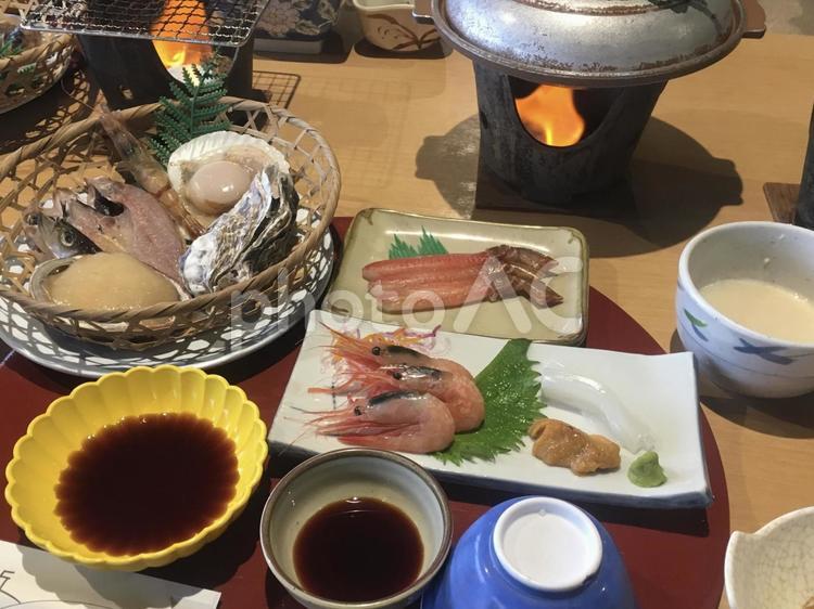 盆にのった海鮮料理 海鮮,海鮮料理,海老の写真素材