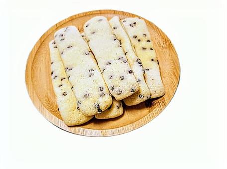 スティック型のチョコチップメロンパン スティック型のチョコチップメロンパンの写真