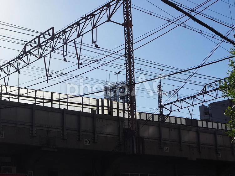 線路のイメージ 電車,電気,電線の写真素材