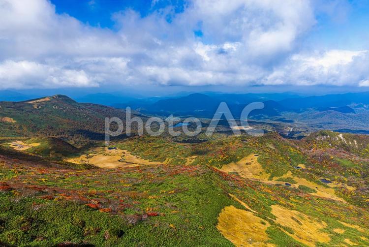 秋色に染まる　栗駒山の絶景 山,秋,紅葉の写真素材