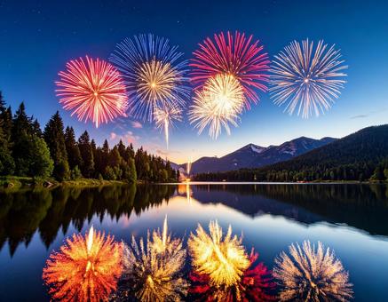 夜空を彩る花火大会 夜空を彩る花火大会の写真