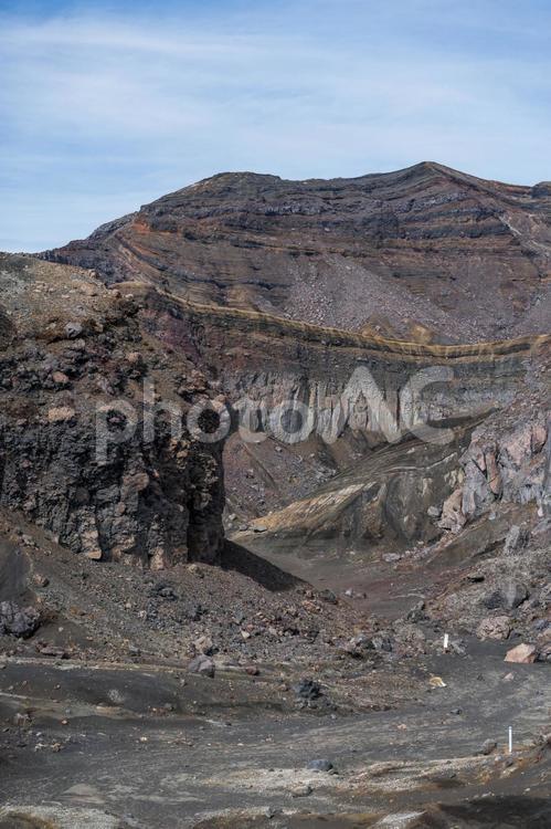 阿蘇山・火星のような火口周辺の風景 阿蘇山,熊本,火山の写真素材