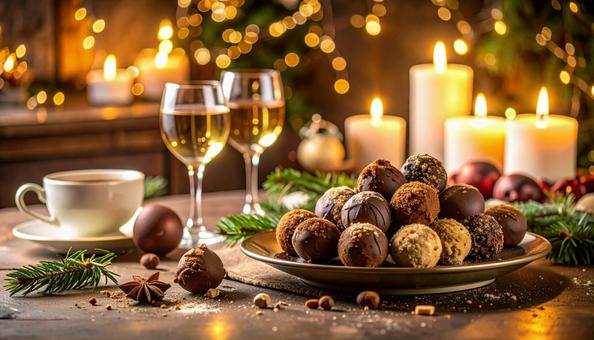 クリスマスの美味しそうなチョコレートの写真