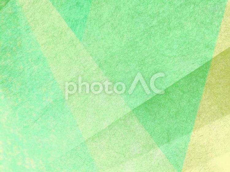 和紙　四方から重ねた黄緑色と黄色 和紙,紙,背景の写真素材