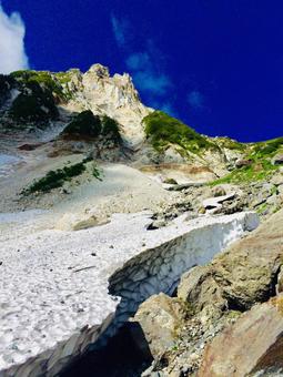 山 山 山,登山,クレバスの写真素材