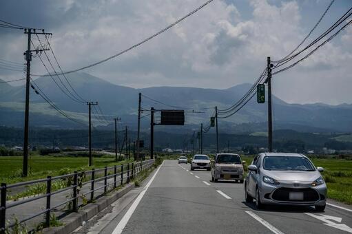 熊本県ドライブ ドライブ,車窓,熊本県の写真素材