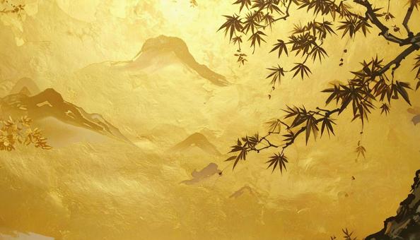 高級感のある金の水墨画 高級感のある金の水墨画の写真