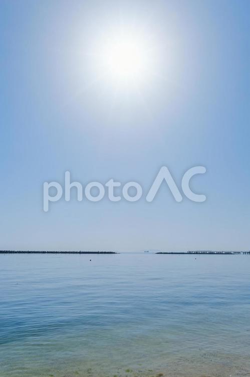 海　２１ 太陽,眩しい,海の写真素材