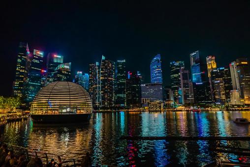 【シンガポール】マリーナベイサンズの周辺 シンガポール,マリーナベイサンズ,ベイフロントの写真素材