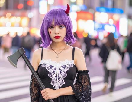 地雷系女子・推し命で角が生えました 地雷系女子・推し命で角が生えました 地雷系,推し活,女子の写真素材