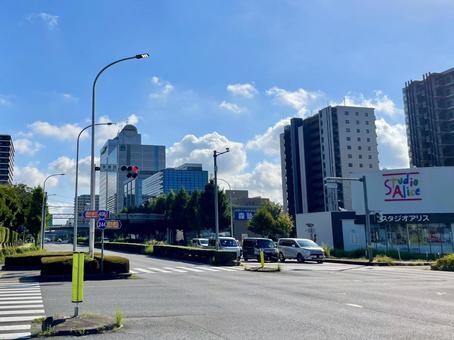 茨城県つくば市学園西交差点 茨城県つくば市学園西交差点 土浦学園線,つくば市,筑波研究学園都市の写真素材