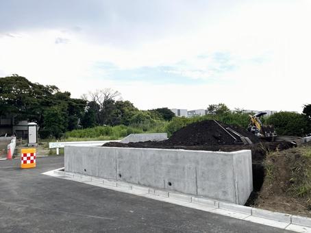 住宅の擁壁工事 擁壁,工事,造成の写真素材