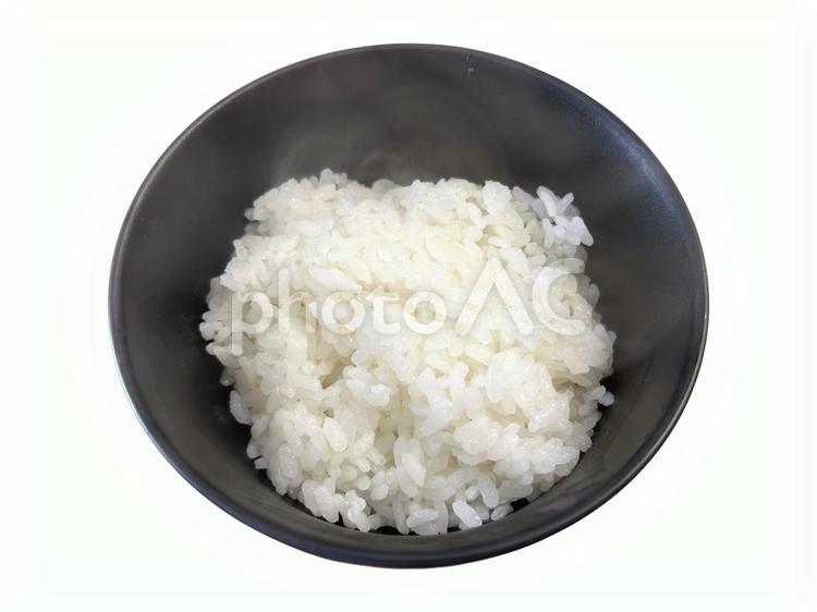 白米　黒茶碗 茶碗,白米,米の写真素材