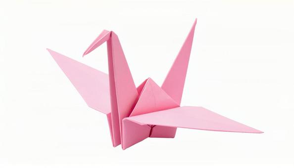 ピンク色の折り鶴 折り紙 (背景透過) ピンク色の折り鶴 折り紙 (背景透過)の写真