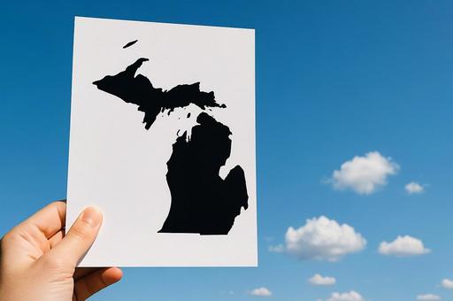 ミシガン州のシルエット・アメリカ地図 ミシガン州のシルエット・アメリカ地図の写真
