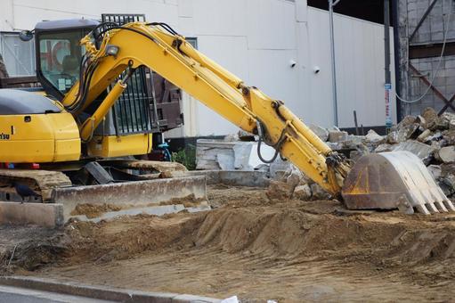 Shovel car, รถขุด, รถปราบดิน, สถานที่ก่อสร้าง, JPG