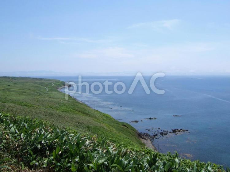 北海道道北の焼尻島の海 北海道,道北,焼尻島の写真素材