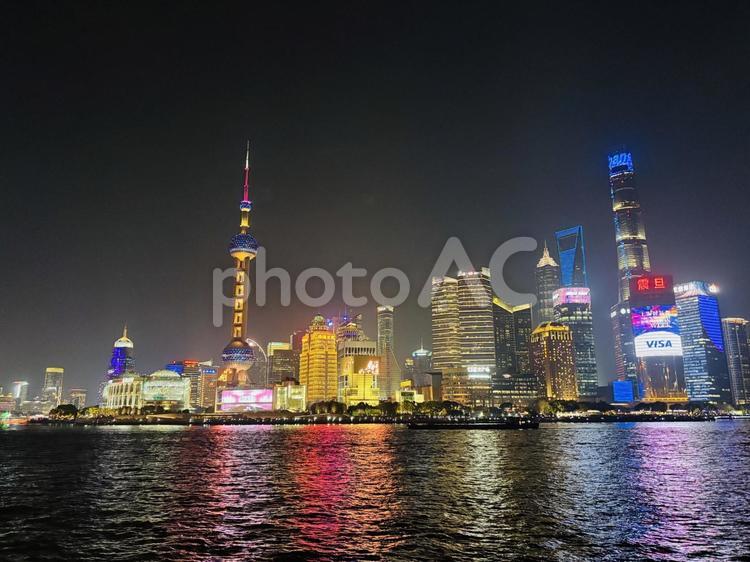 上海　外灘　夜景 外灘,外灘夜景,上海の写真素材