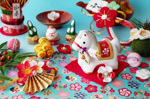 年賀状の素材　午年 年賀状,年賀状素材,馬の写真素材