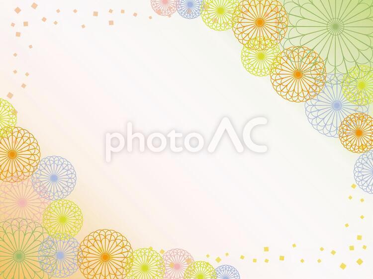 和紙_花模様2 和紙,和風,古典柄の写真素材