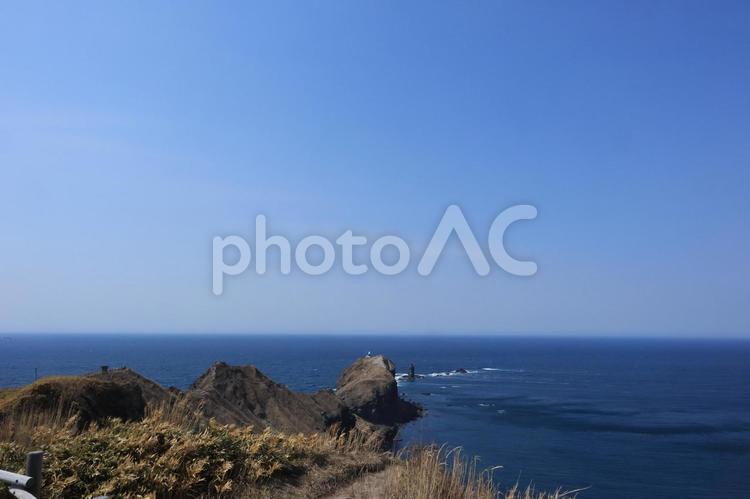 積丹ブルー 神威岬,積丹,岬の写真素材
