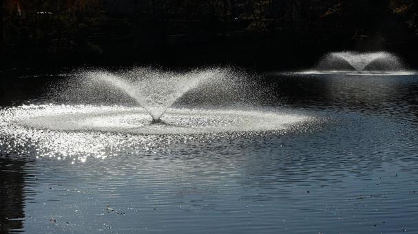 逆光で美しい噴水2 噴水,逆光,美しいの写真素材