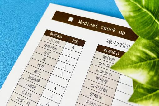 健康診断結果票のイメージ(全体) 健康診断結果票のイメージ(全体) 健康診断,健診,医療の写真素材