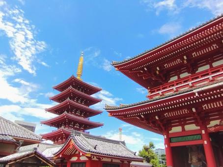 浅草 浅草 塔,浅草寺,華やかの写真素材