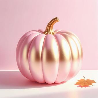 ピンクゴールドなハロウィンかぼちゃの写真