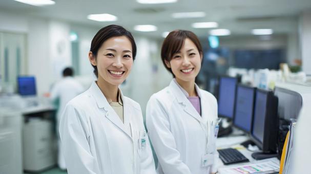 ナースステーションと二人の女性看護師8 ナースステーションと二人の女性看護師8の写真