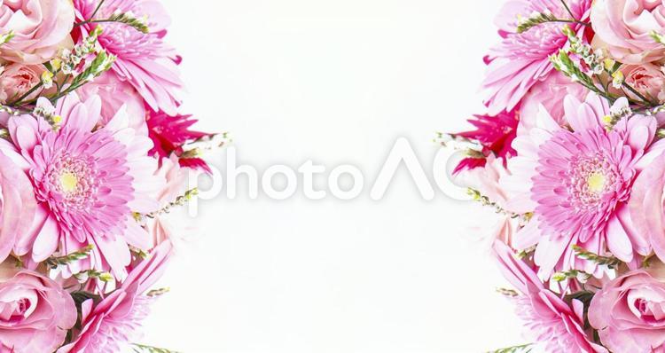 ピンクカラーでまとめた花束素材 花,ピンク,バラの写真素材