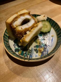 ハモカツサンド ハモカツサンド 料理,ご飯,晩御飯の写真素材