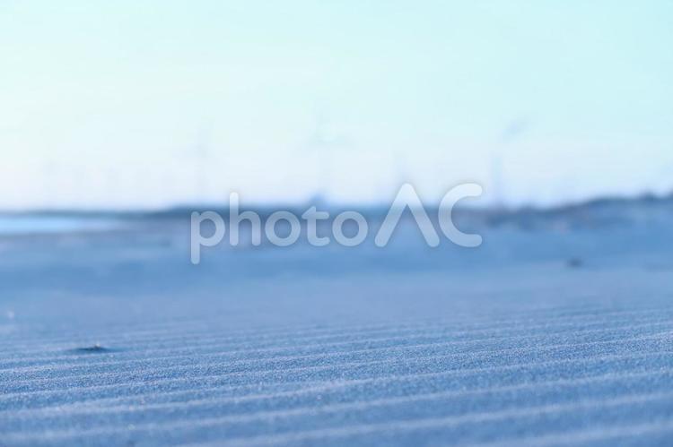 茨城県鹿嶋市下津海岸の朝 砂浜,風紋,海岸の写真素材