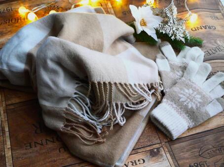 マフラーと手袋 マフラー,手袋,寒いの写真素材