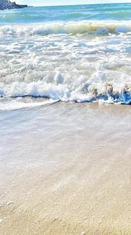 海の泡 波打ち際,水際,夏の写真素材