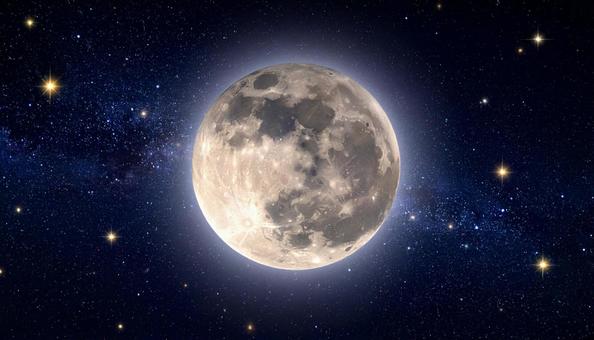 星空に輝く満月 星空に輝く満月の写真